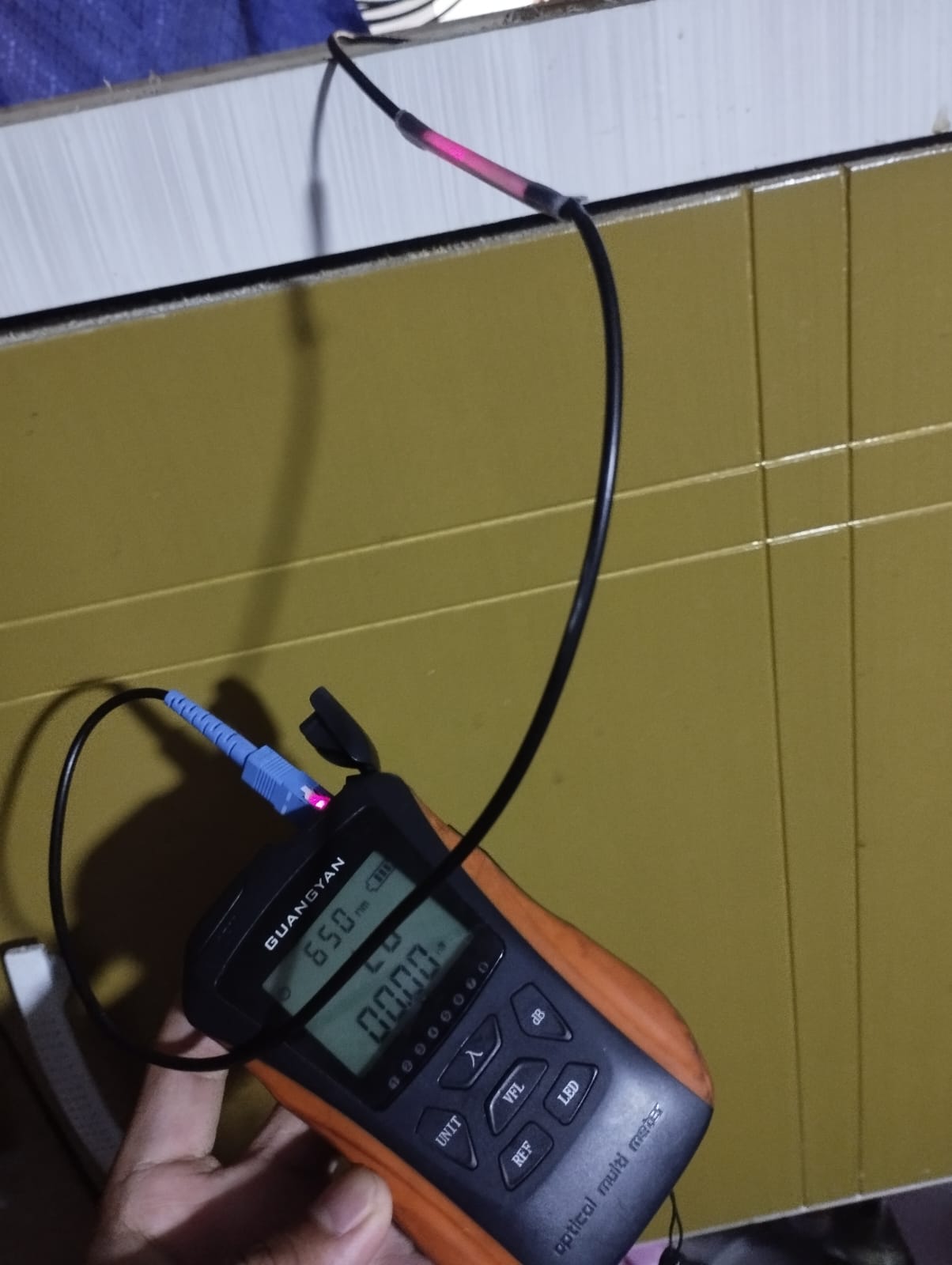 Pengecekan redaman jaringan FTTH menggunakan Optical Power Meter